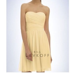 Bill Levkoff Formall Bridesmaid Mini Dress -Yellow